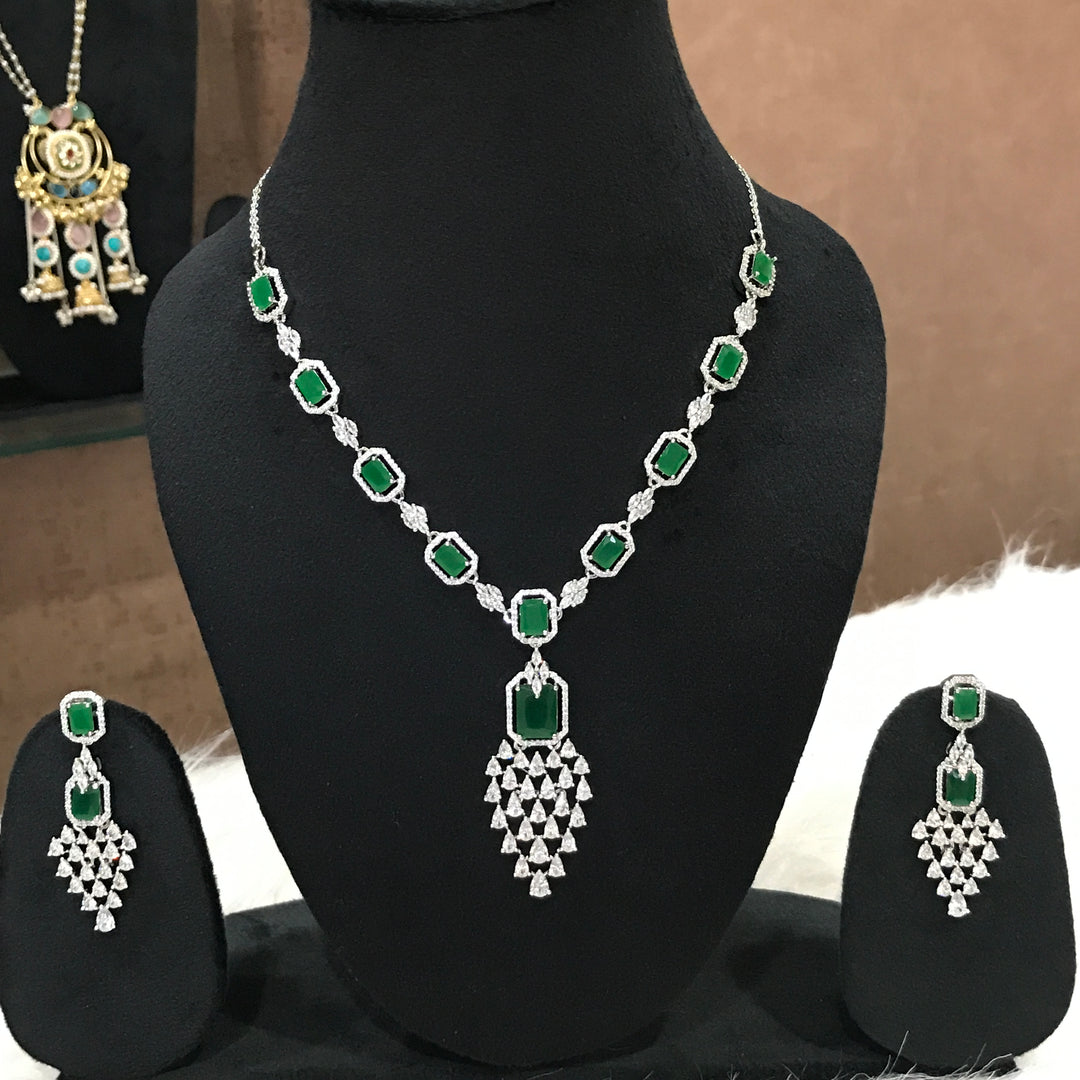 Mahi Green Ad Jewellery Set
