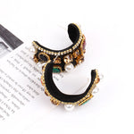 Load image into Gallery viewer, Aish Black Stone Studded Earring