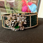 Load image into Gallery viewer, Aza Green Victorian Openable Kada