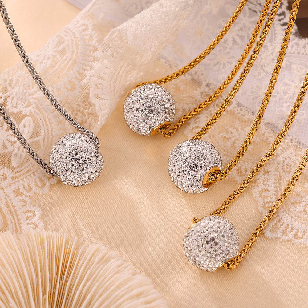 Akarshika 18k Gold Plated Zircon Ball Chain