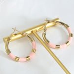Load image into Gallery viewer, Gia Geometric Waterproof Pink Earrings