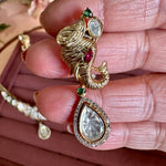 Load image into Gallery viewer, Aastha Fusion Mossionite Kundan Hasli Set