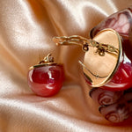 Load image into Gallery viewer, Red Luxury Pearl Ball Earrings