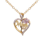 Load image into Gallery viewer, Mom’s Heart Zircon Pendant Chain