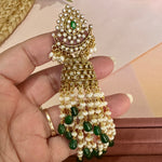Load image into Gallery viewer, Smayra Gold Emerald Ad Earrings