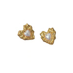 Load image into Gallery viewer, Diana heart Vintage 18k Gold Plated Stud Earrings