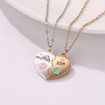 Load image into Gallery viewer, Mother Son Eternal Bond Magnetic Heart Shape Pendant Chain