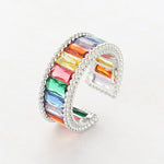 Load image into Gallery viewer, Jiyana Silver Multi Zircon Open Ring