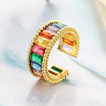 Load image into Gallery viewer, Jiyana Gold Multi Zircon Open Ring
