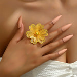 Load image into Gallery viewer, Ishana Glam Big Gold Plated Adjustable Statement Ring