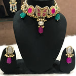 Load image into Gallery viewer, Janvi Pink Fusion Necklace Set