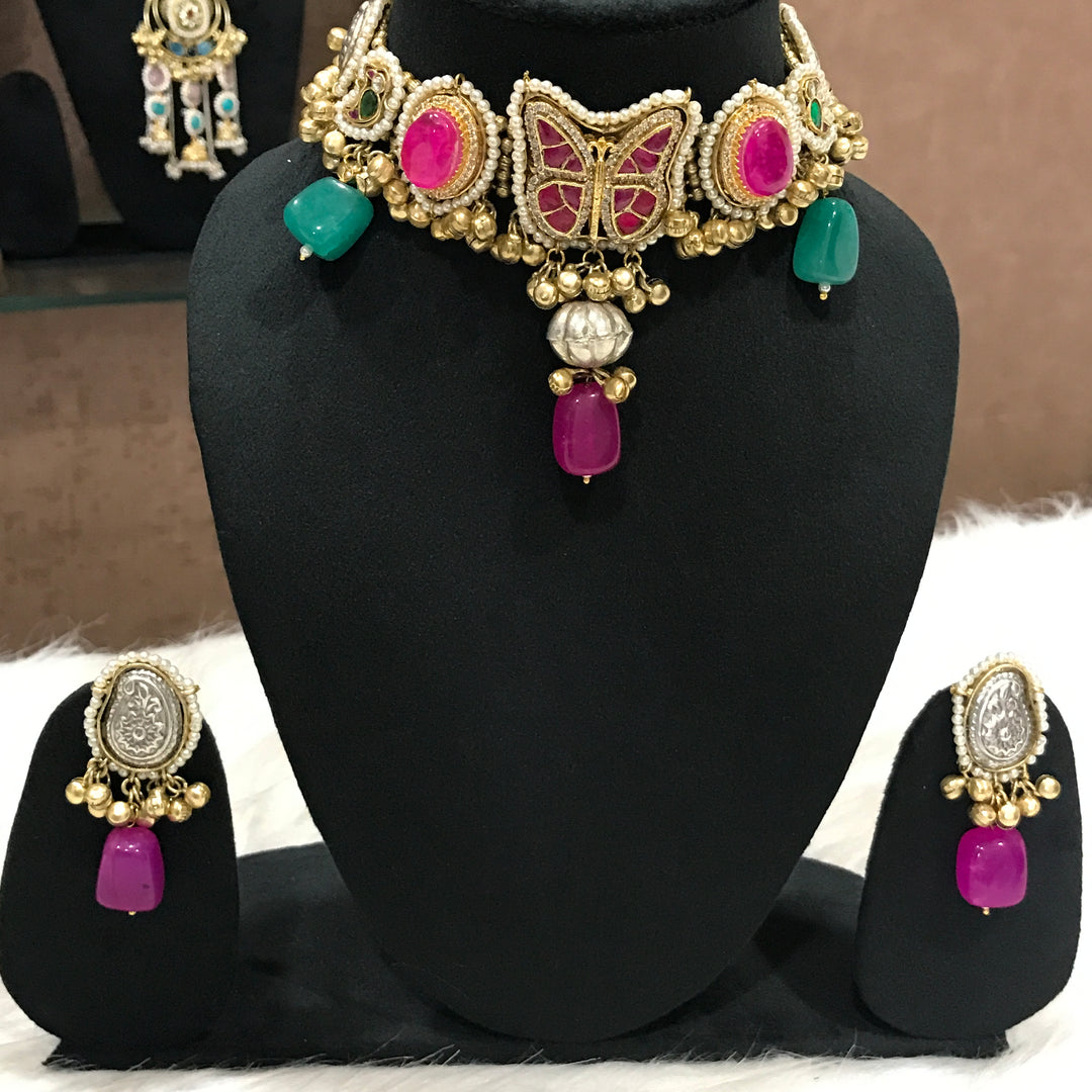Janvi Pink Fusion Necklace Set
