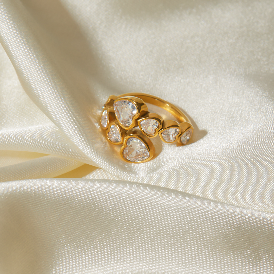 Anney Luxury Waterproof 18k Gold Plated Open Ring