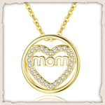 Load image into Gallery viewer, Mom Heart Shape Zircon Pendant Chain