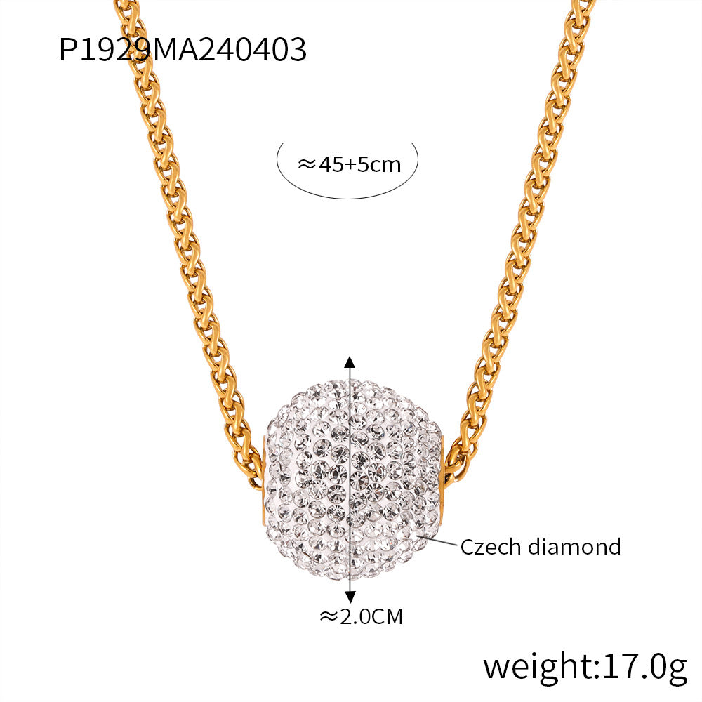 Akarshika 18k Gold Plated Zircon Ball Chain