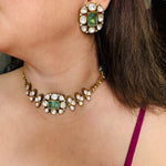 Load image into Gallery viewer, Joshel Doublet Mossionite Royal Chokar Set
