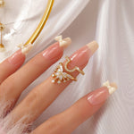 Load image into Gallery viewer, Ishh 18k Gold Plated Crystal Zircon Adjustable Nail Ring