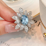 Load image into Gallery viewer, Raha Floral Zircon Adjustable Ring