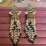 Load image into Gallery viewer, Smayra Gold Emerald Ad Earrings