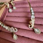 Load image into Gallery viewer, Aastha Fusion Mossionite Kundan Hasli Set