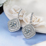 Load image into Gallery viewer, Meenah Diamond imitation Silver Plated Drop Earrings