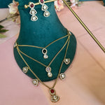Load image into Gallery viewer, Niyati 3 Layer Mossionite Charms Necklace Set
