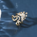 Load image into Gallery viewer, Ishh 18k Gold Plated Crystal Zircon Adjustable Nail Ring