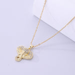 Load image into Gallery viewer, Ganesha Blessings 18k Gold Plated Zircon Pendant Chain