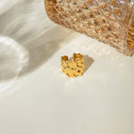 Load image into Gallery viewer, Iki Hammered Waterproof Gold Plated Open Ring