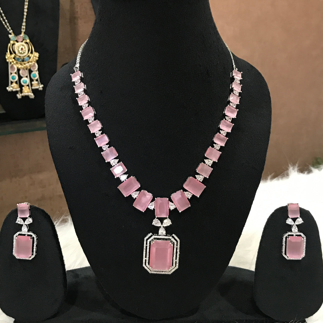 Nora Baby Pink Ad Jewellery Set