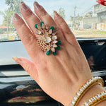 Load image into Gallery viewer, Gaga Green Mossionite Adjustable Ring