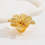 Load image into Gallery viewer, Glam Big Gold Plated Adjustable Statement Ring