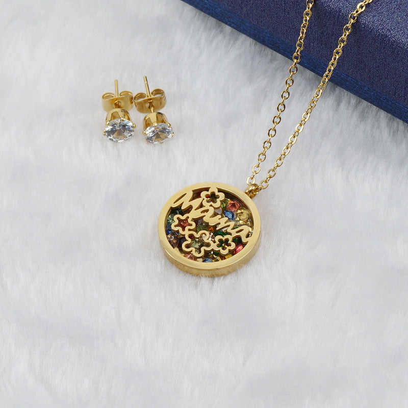 Mom’s Pride Waterproof 18k Gold Plated Jewellery Set