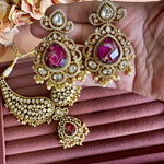 Load image into Gallery viewer, Jahanara Royal Mossionite Kundan Set