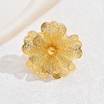 Load image into Gallery viewer, Bold Elegance Big Gold Plated Adjustable Statement Ring