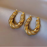 Load image into Gallery viewer, Orry twisted Waterproof 18k Gold Plated Earrings