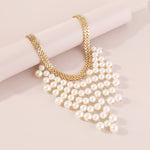Load image into Gallery viewer, Olivia Gold Pearl Statement Necklace