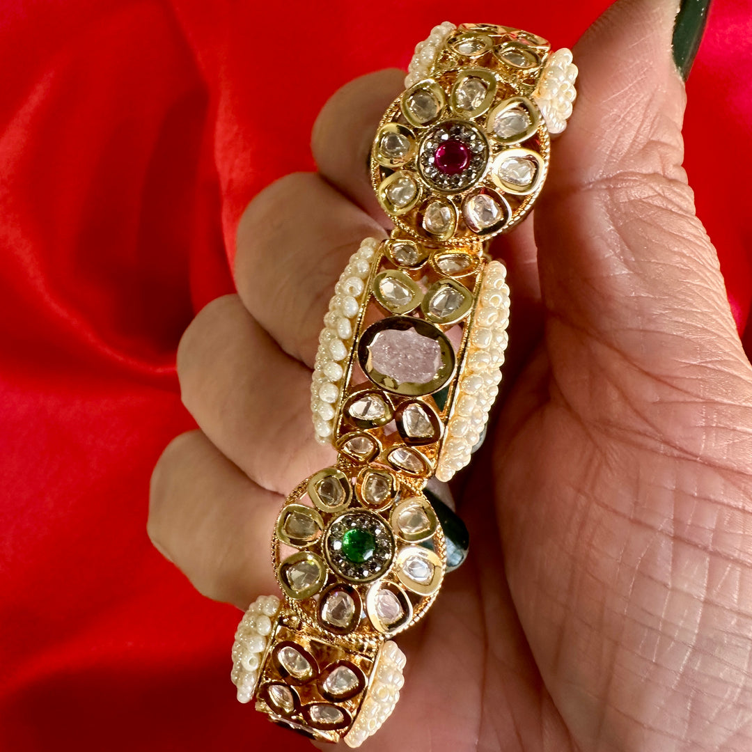 Mehar Polki Piroyee Gajra Bracelet