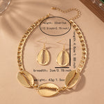 Load image into Gallery viewer, Riva Vintage Shell 14k Gold Plated Jewellery Set
