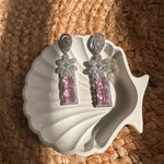 Load image into Gallery viewer, Jiya Pink Glass Stone Earrings
