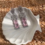 Load image into Gallery viewer, Jiya Pink Glass Stone Earrings
