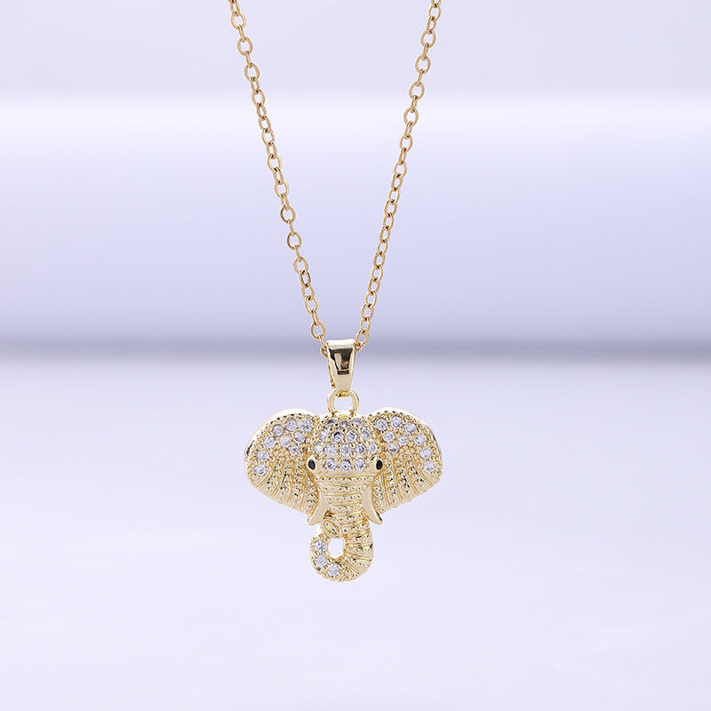 Ganesha Blessings 18k Gold Plated Zircon Pendant Chain