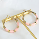 Load image into Gallery viewer, Gia Geometric Waterproof Pink Earrings
