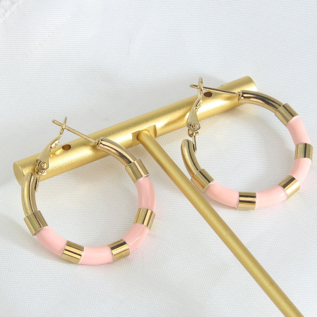 Gia Geometric Waterproof Pink Earrings