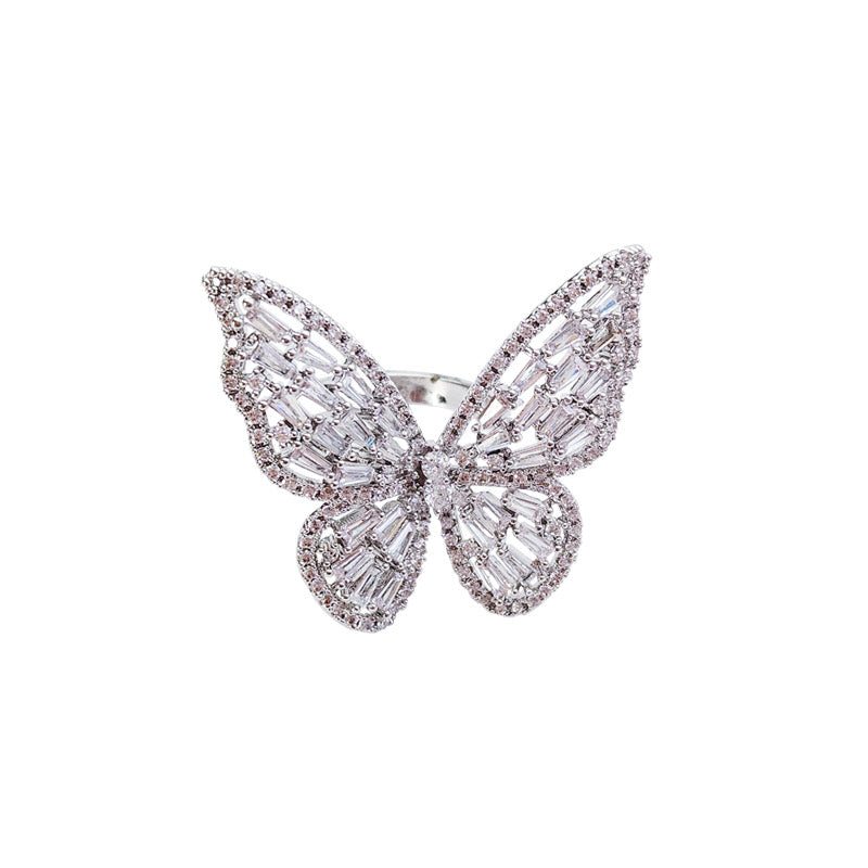 Classic Butterfly Zircon Adjustable Ring