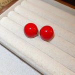 Load image into Gallery viewer, Ravishing Red Big Pearl Earrings
