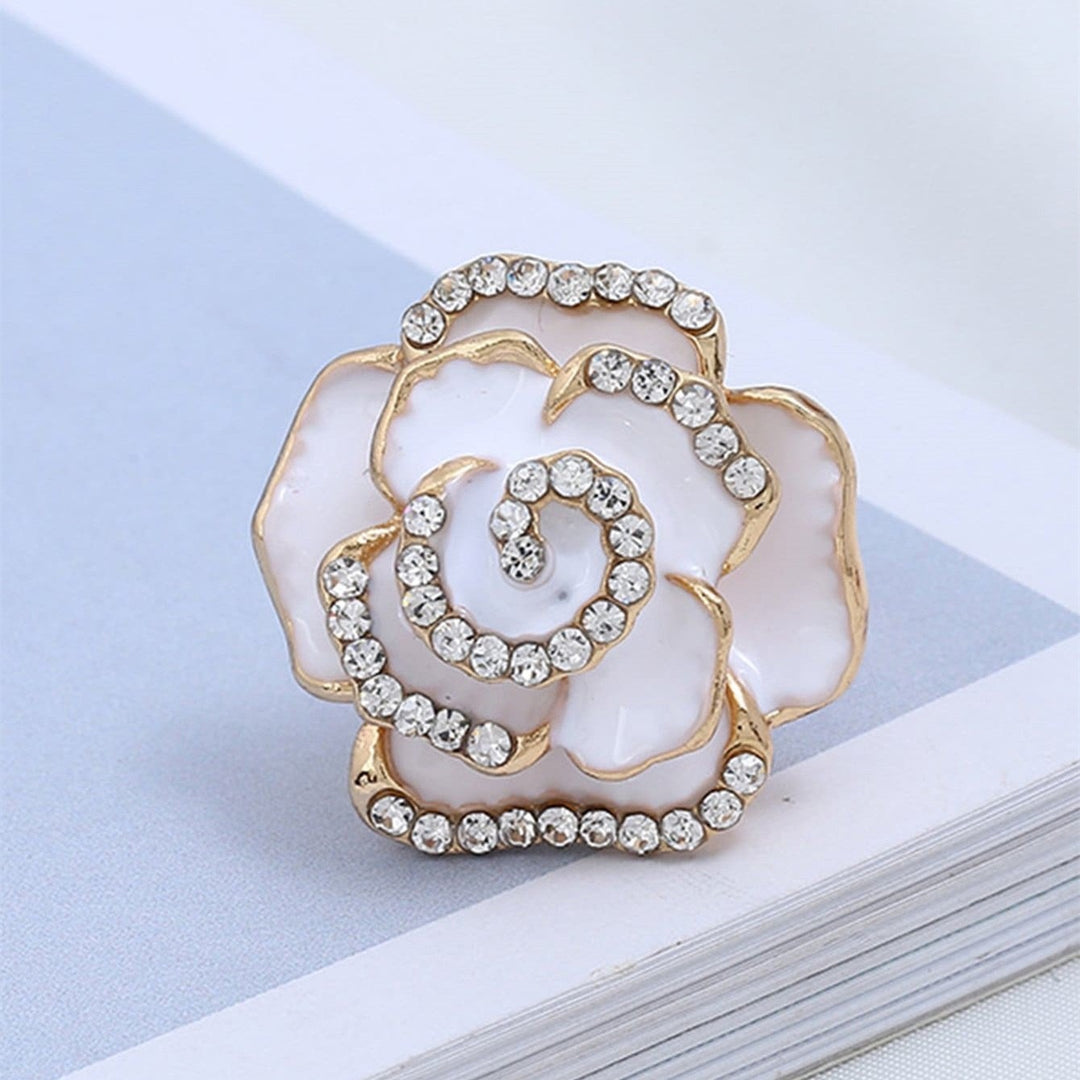 White Rose Gold Plated Adjustable Ring