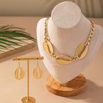 Load image into Gallery viewer, Riva Vintage Shell 14k Gold Plated Jewellery Set
