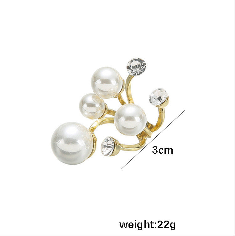 Rihana Pearl Zircon Adjustable Ring