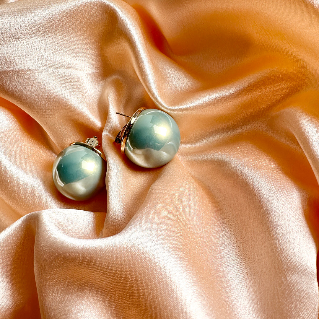 Mint Luxury Pearl Ball Earrings